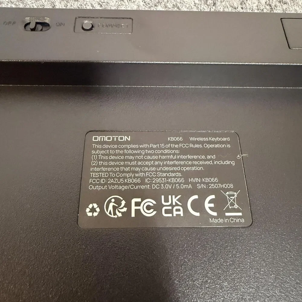 OMOTON KB066 Wireless Slim Bluetooth Keyboard Gray Mac PC Portable Compact